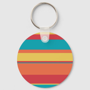 Fruity Tropical Tonal Stripes Keychain