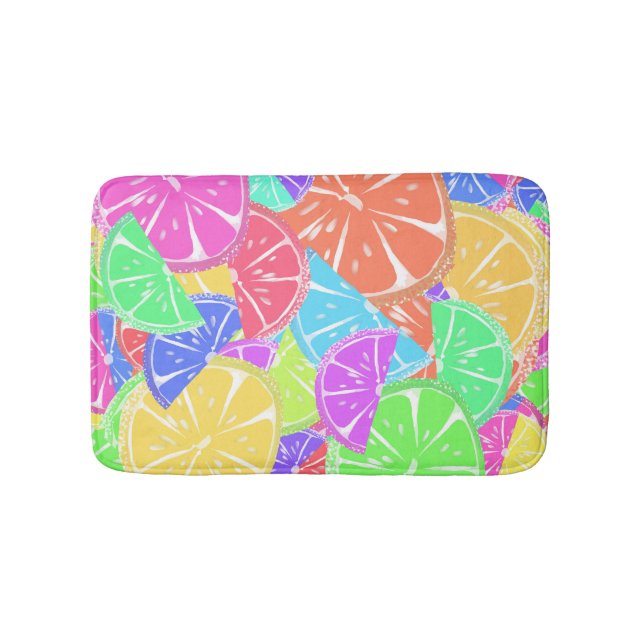 Fruity Tutti Colourful Fruit Slices Bath Mat (Front)