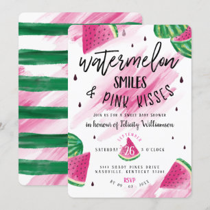 Fruity Watermelon Girl Baby Shower Invitation