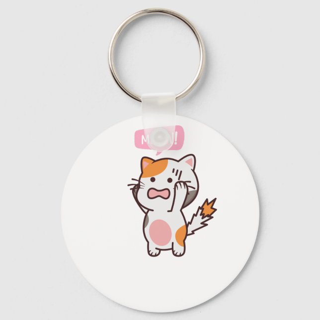 frustrated cute cat design | buy now  keychain (Front)