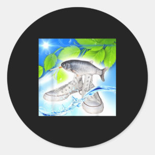Frutiger aero fish classic round sticker