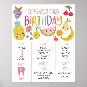 Frutti Second Birthday Milestone Poster