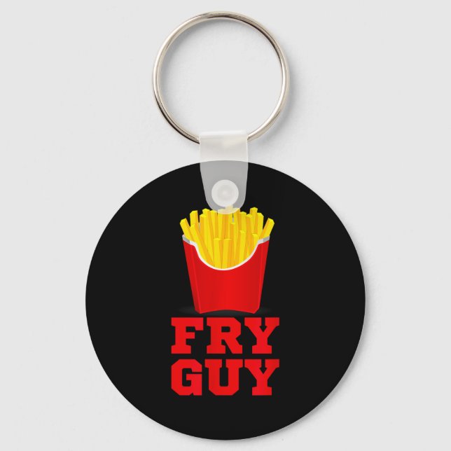 Fry Guy Fast Food Lover Fries Funny Novelty  Keychain (Front)