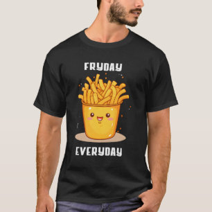 Fryday Friday Everday Pompom Cute Kawaii Potato Ch T-Shirt