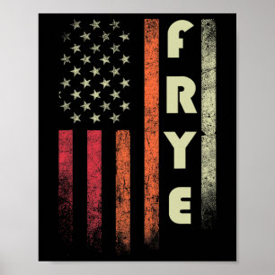 Frye Surname Funny Retro Vintage Birthday American Poster