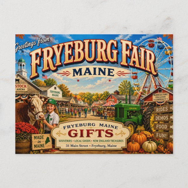 Fryeburg Fair Maine Nostalgic Postcard (Front)