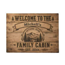 Fryeburg Maine Personalized Family Cabin Doormat
