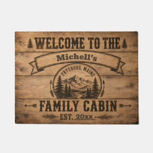 Fryeburg Maine Personalized Family Cabin Doormat