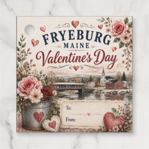 Fryeburg Maine Valentine’s Day Square Gift Tags