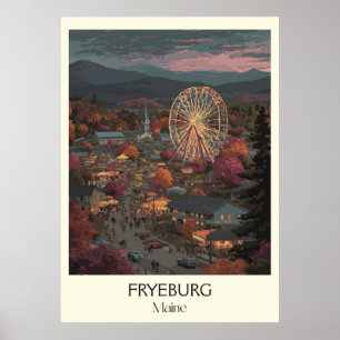 Fryeburg Maine Vintage Fair Town Travel Art Poster
