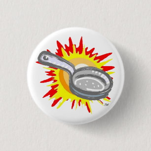 Frying Pan Gurl Frying Pan 1 Inch Round Button