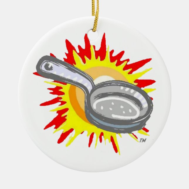 Frying Pan Gurl Frying Pan Ceramic Ornament (Front)