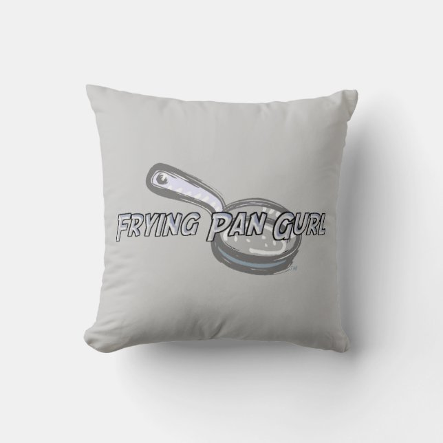 Frying Pan Gurl Logo Throw Pillow (Front)