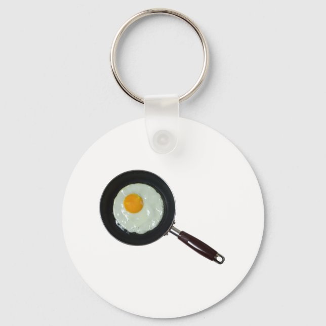 Frying pan with sunny side up egg keychain (Front)