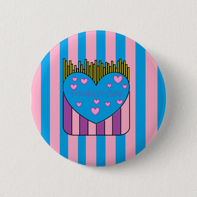 FryShy Button Pink and Blue  (Front)