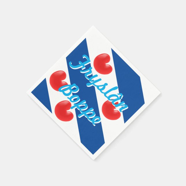 Fryslan Boppe Friesland Flag Napkin (Corner)