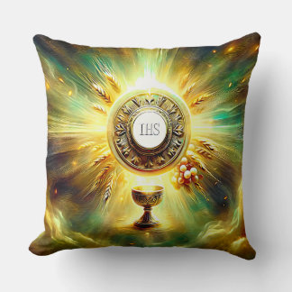 FS Communion Host and Chalice Expressionist Effect Throw Pillow