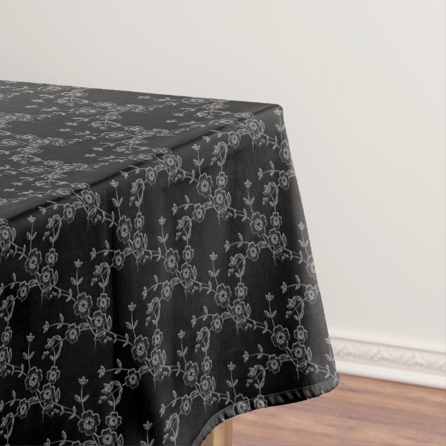 FS Style 1-Black-Silver-52x70 COTTON TABLECLOTH (In Situ)