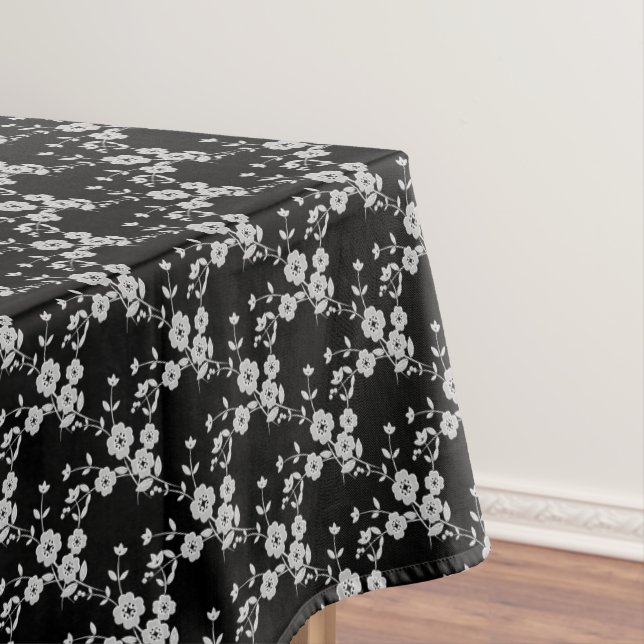 FS Style 1-Black-White-52x70  COTTON TABLECLOTH (In Situ)