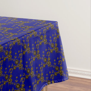 FS Style 1-Blue-Gold 2-52x70 COTTON TABLECLOTH