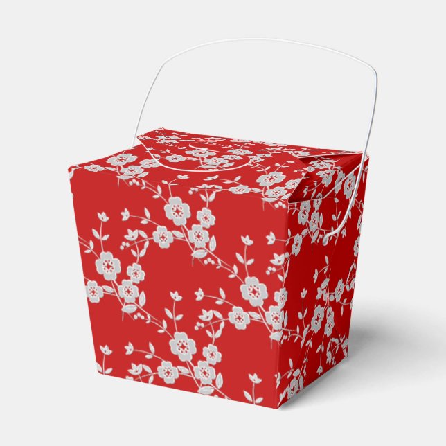 FS Style 1-Red-White-PARTY FAVOR BOXES, take out Box (Front Side)