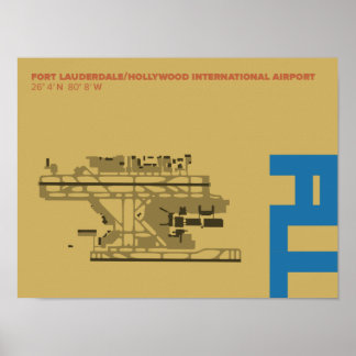 Ft. Affiche du diagramme de l'aéroport de Lauderda