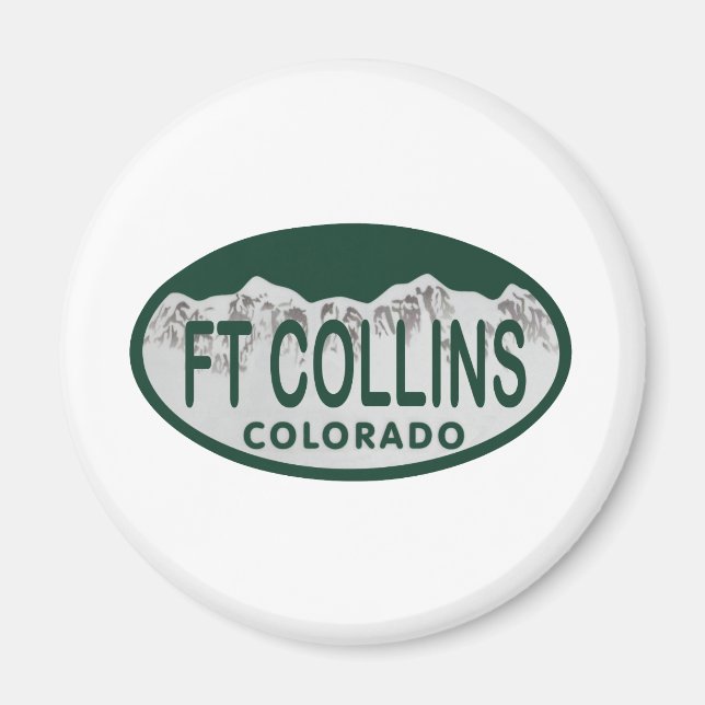 Ft Collins license oval Magnet (Front)