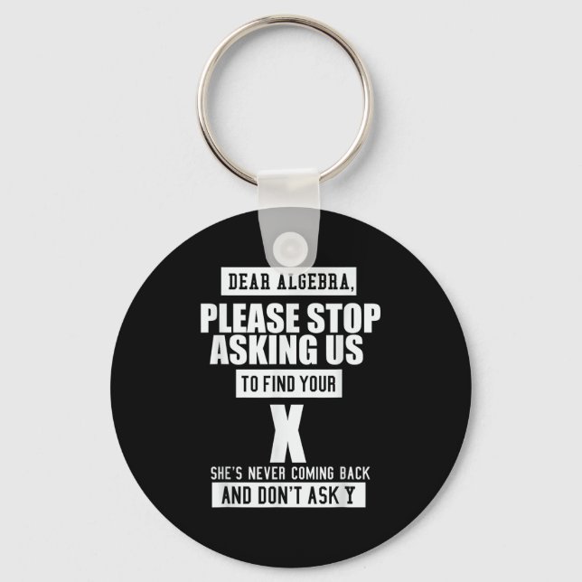 Ft-designs Dear Algebra - Funny Mathematical Sloga Keychain (Front)