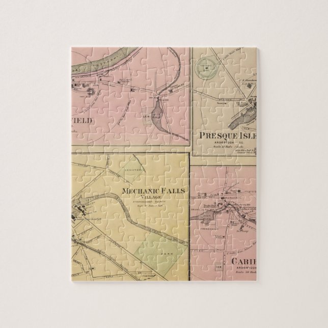 Ft Fairfield, Presque Isle, Caribou Map Jigsaw Puzzle (Vertical)