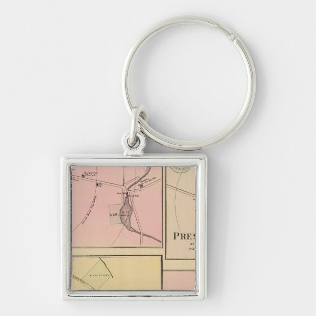 Ft Fairfield, Presque Isle, Caribou Map Keychain (Front)