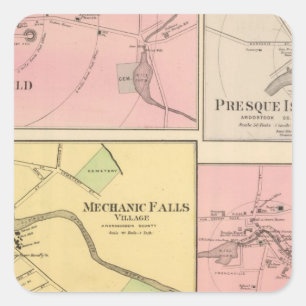 Ft Fairfield, Presque Isle, Caribou Square Sticker