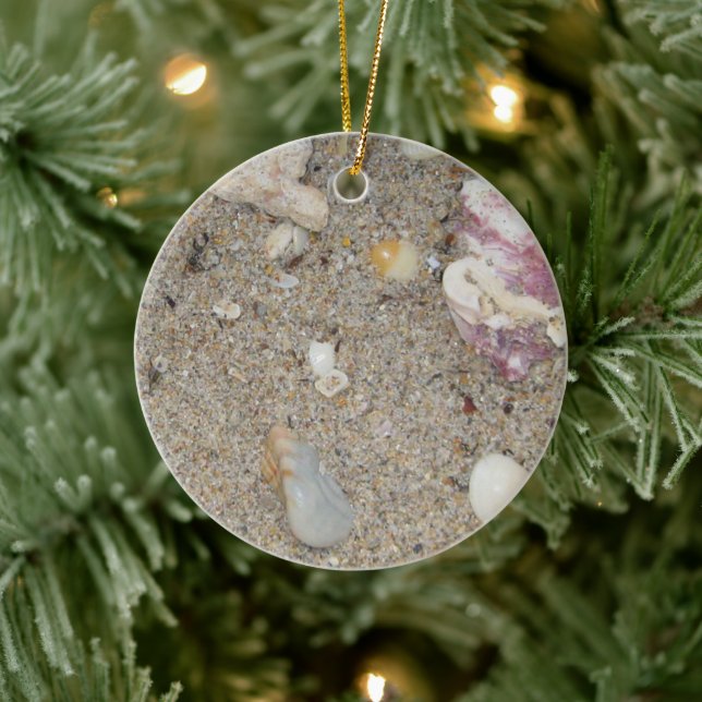 Ft. Lauderdale Beach Sand and Shells Ceramic Ornament (Tree)