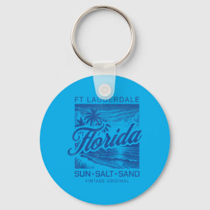 Ft Lauderdale Florida Beach Sun Salt Sand Sunset Keychain