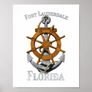 Ft. Lauderdale Florida Keys Vacation Nautical Anch Poster