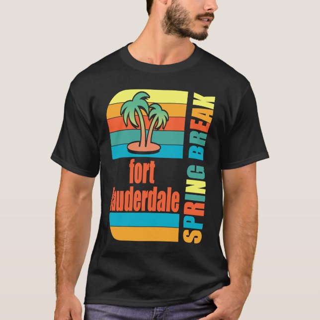 Ft Lauderdale Spring Break High School Retro Beach T-Shirt (Front)