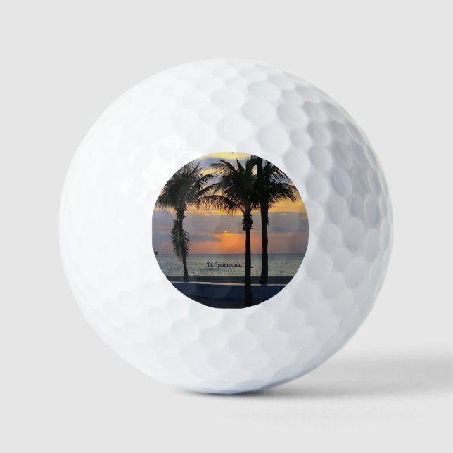 Ft. Lauderdale Sunset Golf Balls (Front)