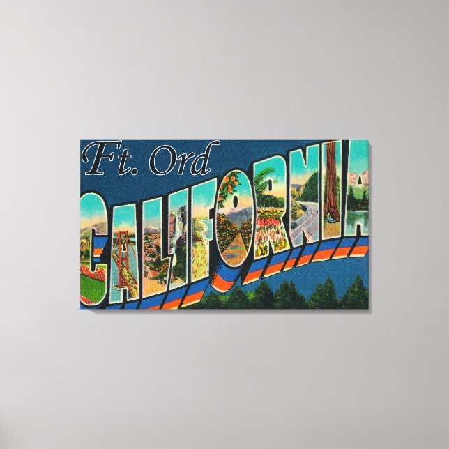 Ft. Ord, California - Large Letter Scenes Canvas Print (Front)