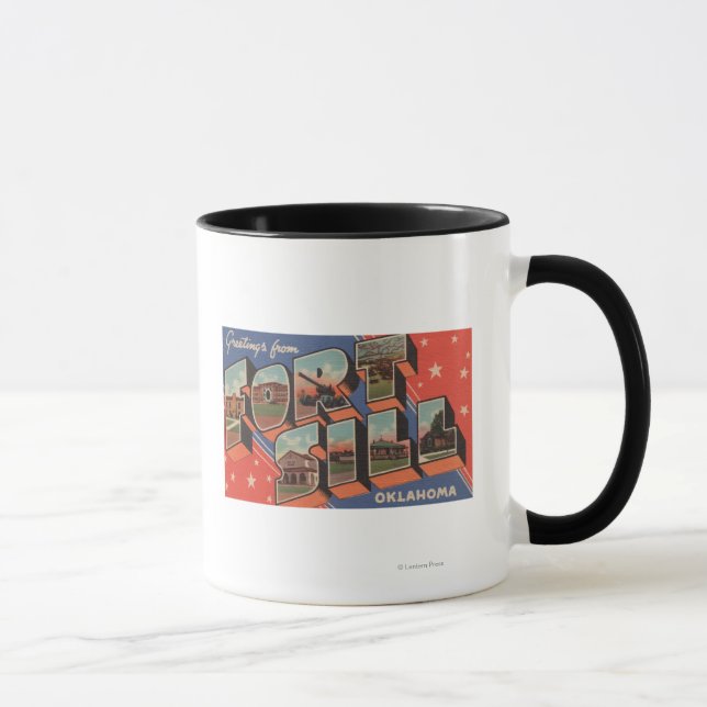 Ft. Sill, Oklahoma - Large Letter Scenes Mug (Right)