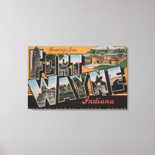 Ft. Wayne, Indiana - Large Letter Scenes 3 Canvas Print
