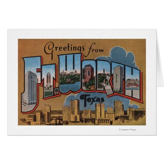 Ft. Worth, Texas - Large Letter Scenes Card