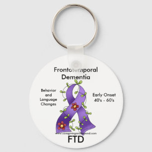 FTD, Frontotemporal Dementia Awareness Ribbon Keychain