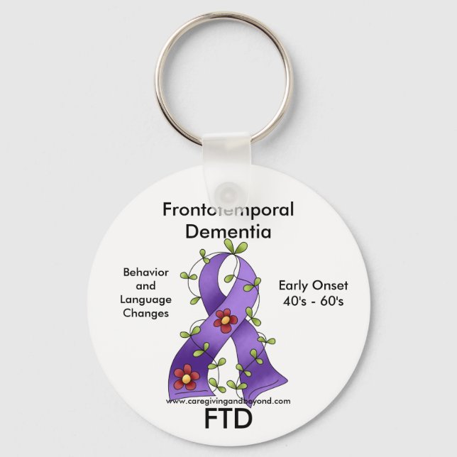 FTD, Frontotemporal Dementia Awareness Ribbon Keychain (Front)