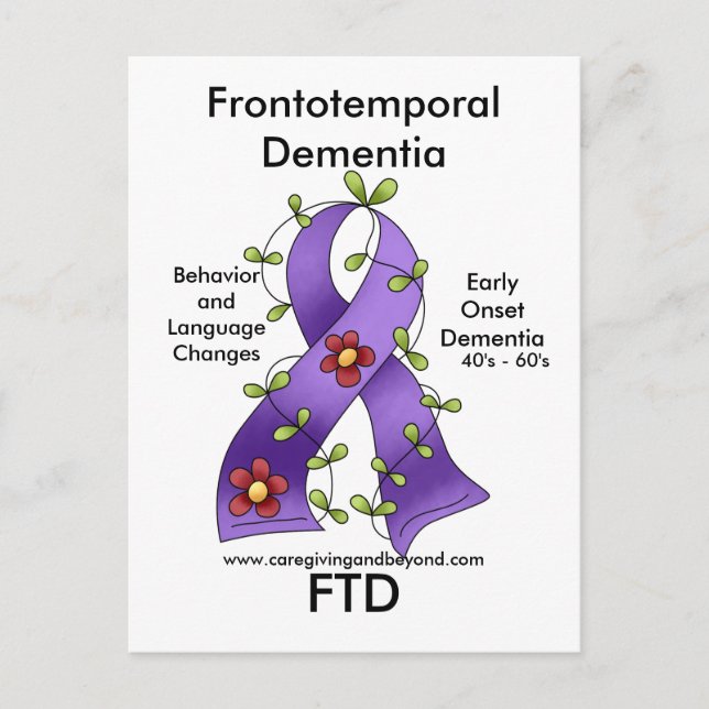 FTD, Frontotemporal Dementia Ribbon Postcard (Front)