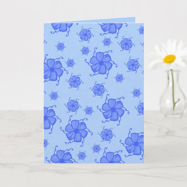 FTF Monochrome 5x7 Blank Card in Blue (Small Plant)