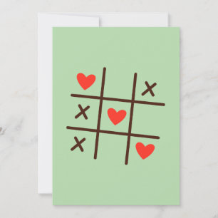 FTic Tac Toe Hearts Valentine Grelache Dankeskarte Thank You Card