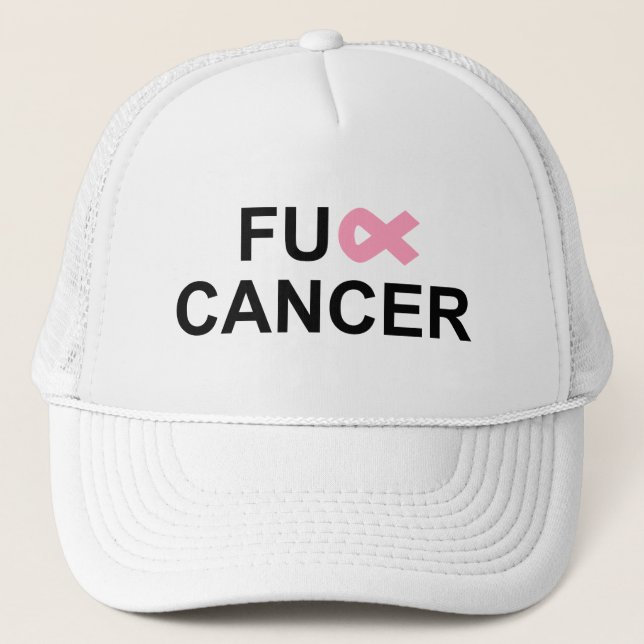 FU ** Casquette rose de ruban de cancer du sein de (Devant)