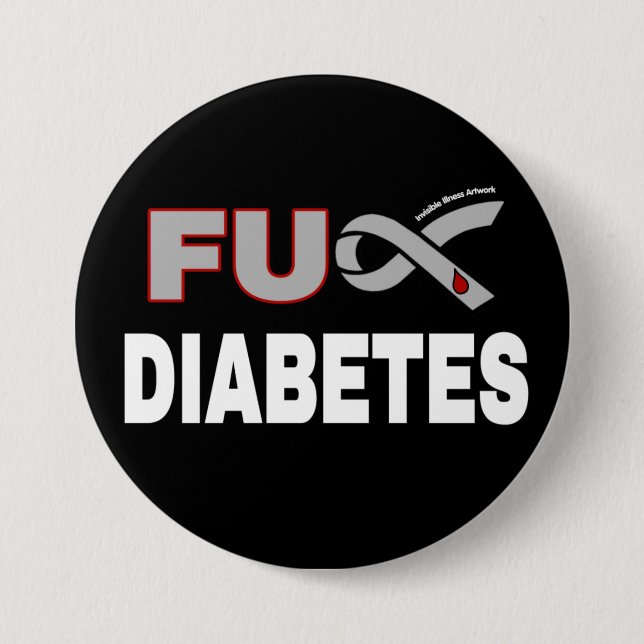 FU Diabetes 3 Inch Round Button (Front)