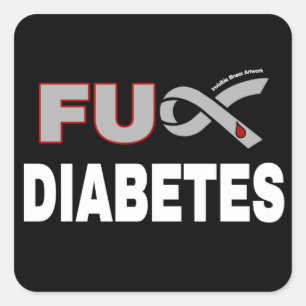 FU Diabetes Square Sticker