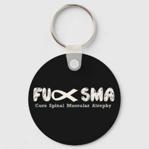 Fu SMA Awareness Ribbon Cream Keychain