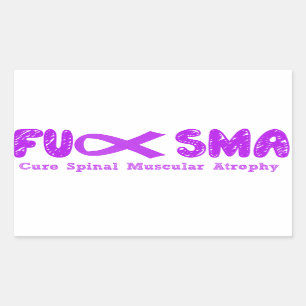 Fu SMA Awareness Ribbon Purple Sticker